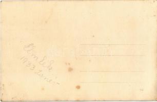 1933 Pomáz, Állami elemi iskola V. vegyes osztálya, csoportkép darutollas levente fiúkkal. photo