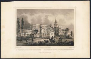 1860 Prázsmár metszet / Prejmer engraving 16x24cm