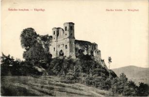 Vágsziklás, Szkalka, Skalka nad Váhom; Apátsági templom romok a Vágvölgyben / Skalka Kirche, Waagtal / abbey church ruins in Povazie