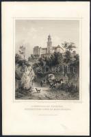 1860 Pannonhalma metszet / Pannonhalma engraving 16x24cm