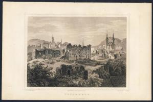 1860 Székelyudvarhely metszet / Odorheiu engraving 16x24cm