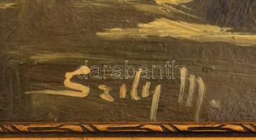 Szily M. jelzéssel: Őszi liget. Olaj, karton, fa keretben, 22×30 cm