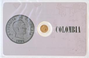 DN Kolumbia modern mini Au pénz, lezárt, eredeti műanyag tokban (0.333) T:BU ND Colombia Au modern mini Au coin in sealed plastic case (0.333) C:BU