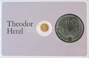 DN Theodor Herzl modern mini Au pénz, lezárt, eredeti műanyag tokban (0.333) T:BU ND Theodor Herzl Au modern mini Au coin in sealed plastic case (0.333) C:BU