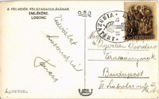 1938 Losonc, Lucenec; bevonulás, "Éljen Magyarország!" díszkapu / entry of the Hungarian t...