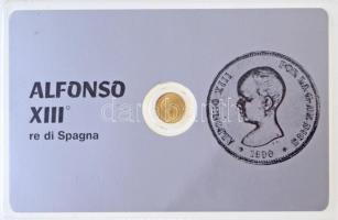 DN XIII. Alfonz modern mini Au pénz, lezárt, eredeti műanyag tokban (0.333) T:BU ND Alfonso XIII Au modern mini Au coin in sealed plastic case (0.333) C:BU