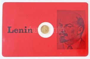 DN Lenin (piros) modern mini Au pénz, lezárt, eredeti műanyag tokban (0.333) T:BU ND Lenin (red) Au modern mini Au coin in sealed plastic case (0.333) C:BU