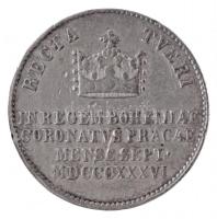 Habsburg Birodalom 1836. "I. Ferdinánd prágai koronázása" Ag zseton. "FERDINANDVS I D...