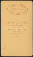 cca 1872 Margitszigeti lóvasút, festett keményhátú fotó, Pest, Zograf&Zinseler műterméből, Calde...