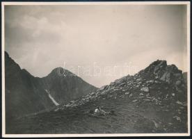 cca 1910 Fogarasi-havasok, Erdélyi Mór felvétele, hátulján feliratozva, 11,5×16 cm / Masivul Făgărasului, photograph taken by Mór Erdélyi, with notes on its back, 11,5×16 cm