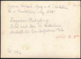 cca 1910 Fogarasi-havasok, Erdélyi Mór felvétele, hátulján feliratozva, 11,5×16 cm / Masivul Făgăras...