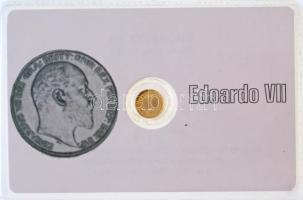 DN VII. Edwárd modern mini Au pénz, lezárt, eredeti műanyag tokban (0.333) T:BU ND Edward VII Au modern mini Au coin in sealed plastic case (0.333) C:BU