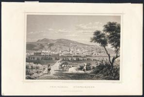 1860 Pécs metszet / Pécs engraving 16x24cm