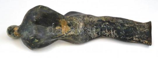 Női alak. Szobor, fa, festett, jelzés nélkül, kopott és sérült, m: 51 cm