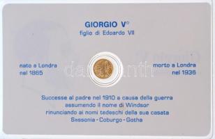 DN "V. György" modern mini Au pénz, lezárt, eredeti műanyag tokban (0.333) T:BU
ND "...