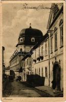 1934 Nagyszombat, Tyrnau, Trnava; Seminárska ul. / utca, villamos / street view, tram (EB)