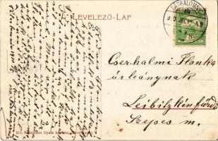 1910 Tátralomnic, Tatranská Lomnica (Magas-Tátra, Vysoké Tatry);  Katolikus és evangélikus templom a...