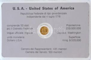 DN "USA" modern mini Au pénz, lezárt, eredeti műanyag tokban (0.333) T:2 (BU)
ND "US...
