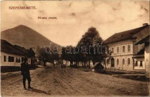 1913 Szepesremete, Einsiedel, Mnísek nad Hnilcom; Fő utca, iskola. Divald K. fia / main street, school (EK)