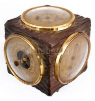 Fa forgatható asztali barométer, m: 16 cm