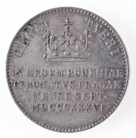 Habsburg Birodalom 1836. "I. Ferdinánd prágai koronázása" Ag zseton. "FERDINANDVS I D...