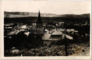 1939 Breznóbánya, Brezno nad Hronom; látkép, Evangélikus templom, híd, vasútállomás / general view, Lutheran church, bridge, railway station