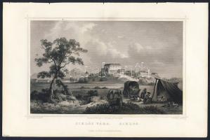 1860 Siklós metszet / Siklós engraving 16x24cm