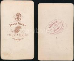 cca 1880-1890 Marienbad/Mariánské Lázně, zenészek portréfotója, és ugyanazon zenészek fotója túrázás...