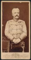 cca 1900 Kassa, altábornagy huszártábornoki egyenruhában, kitüntetésekkel 7,5x15,5 cm / cca 1900 Kosice, lieutenant general in husar uniform, with honours