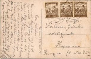 1921 Tarcsafürdő, Bad Tatzmannsdorf; utca, kutyák / Strasse mit Hunde. Verlag v. Warenhaus Gustav Lö...