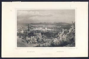 1860 Miskolc metszet / Miskolc engraving 16x24cm (apró szakadás / small tear)
