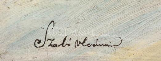 Szabó jelzéssel: Fiú hegedűvel. Olaj, farost, 90×60 cm