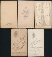 cca 1894-1902 9 db portré fotó,(5 férfi (1 ismétlődéssel), 1 nő, 3 gyerek),az egyik oldalán MÁV igaz...