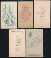 cca 1894-1902 9 db portré fotó,(5 férfi (1 ismétlődéssel), 1 nő, 3 gyerek),az egyik oldalán MÁV igaz...