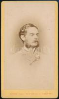 cca 1870 galántai Esterházy Alajos (1844-1912) herceg, lovassági tábornok, keményátú fotó, Carlsbad, Martin Hirsch, 10x6 cm