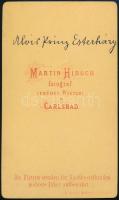cca 1870 galántai Esterházy Alajos (1844-1912) herceg, lovassági tábornok, keményátú fotó, Carlsbad,...