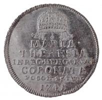 Habsburg Monarchia 1741. "Mária Terézia koronázása Pozsonyban" Ag zseton. "MARIA - TH...