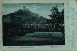 1899 Nagyszalánc, Szalánc, Salanc, Slanec; Szalánczi vár, este. Breitner Mór kiadása / castle at night (EK)