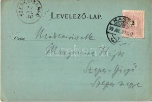 1899 Nagyszalánc, Szalánc, Salanc, Slanec; Szalánczi vár, este. Breitner Mór kiadása / castle at nig...