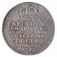Habsburg Monarchia 1712. "III. (VI.) Károly koronázása Pozsonyban" Ag zseton. "CAROLU...