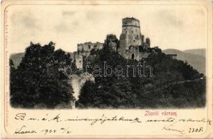 1904 Zboró, Zborov; vár, várrom. Eschwig Ede F. kiadása / Zborovsky hrad / castle ruins (fa)