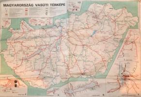 cca 1970 2 db nagy méretű vasúti térkép 120x80 cm