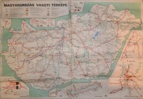 cca 1970 2 db nagy méretű vasúti térkép 120x80 cm