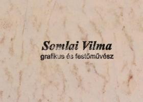 Somlai Vilma (1938-2007): Szénaboglya. Akvarell, papír, hátoldalán  bélyegzővel jelzett, enyhén gyűr...