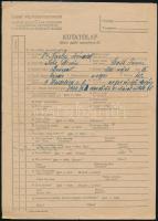 cca 1889-1946 A Károlyi család papírhagyatéka (Zsidó Világkongresszus kutatólapja, jegyzőkönyv, útle...