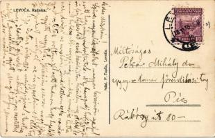 1935 Lőcse, Levoca; városháza télen / town hall in winter / Radnica. Nákl. P. Fapsa