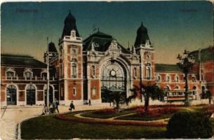 1924 Debrecen, Pályaudvar, vasútállomás, villamos. Vasúti Levelezőlapárusítás 54.-1918. (EK)