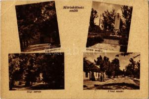 1944 Máriakálnok, Kegykápolna, Hősök szobra, emlékmű, Régi hársfa, utca. Fehér Frigyes kiadása (EK)