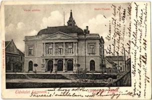1905 Lugos, Lugoj; Városi színház. Nemes Kálmán kiadása / theatre
