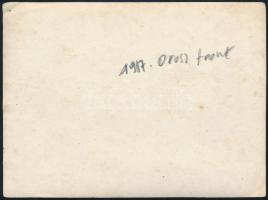 1917 Katonák az orosz fronton, fotó, sarkán kis törésnyom, 9×12 cm / 1917 Soldiers on the russion fr...